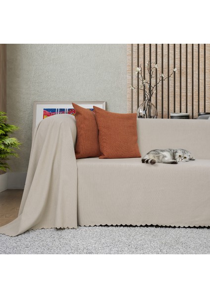 Kaymaz Koltuk Örtüsü Çift Taraflı Mikrofiber Şönil 175x300 cm Kil – Kedi Köpek ve Çocuk Dostu