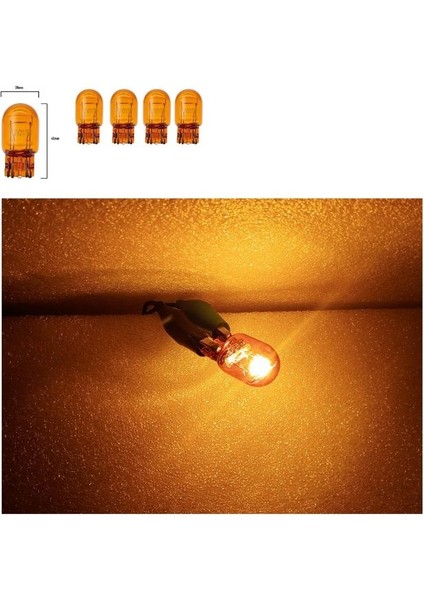 ( 5 x Adet ) 1 Set Amber T20 1016 Çiftduy Japon Dipsiz Ampul 12V T20 1016 21/5W Amber