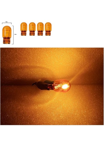 ( 5 x Adet ) 1 Set Amber T20 1016 Çiftduy Japon Dipsiz Ampul 12V T20 1016 21/5W Amber