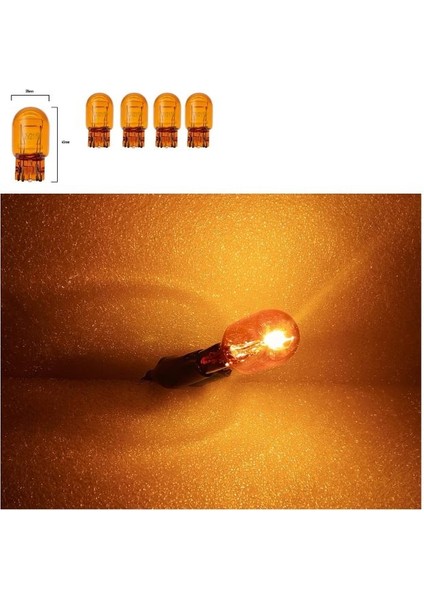 ( 5 x Adet ) 1 Set Amber T20 1016 Çiftduy Japon Dipsiz Ampul 12V T20 1016 21/5W Amber