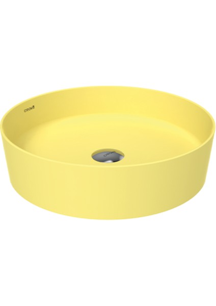 Loop Yuvarlak Masa Üstü Çanak Lavabo Ø45 cm Extra Limon Çiçeği
