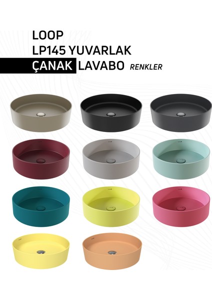 Loop Yuvarlak Masa Üstü Çanak Lavabo Ø45 cm Extra Limon Çiçeği