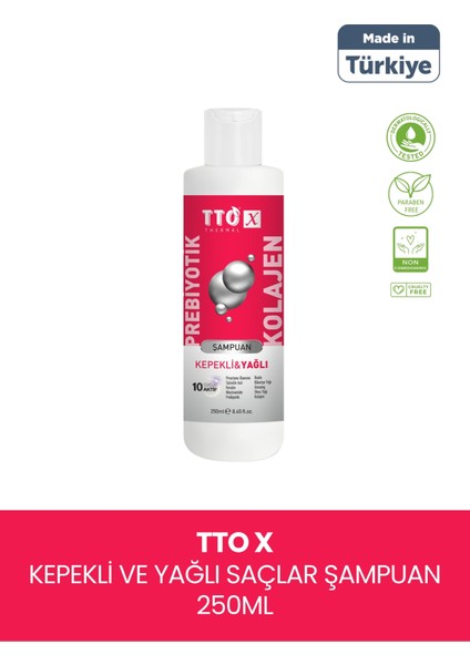 -X Prebiyotik & Kolajen Kepekli ve Yağlı Saçlar Şampuan 250ML