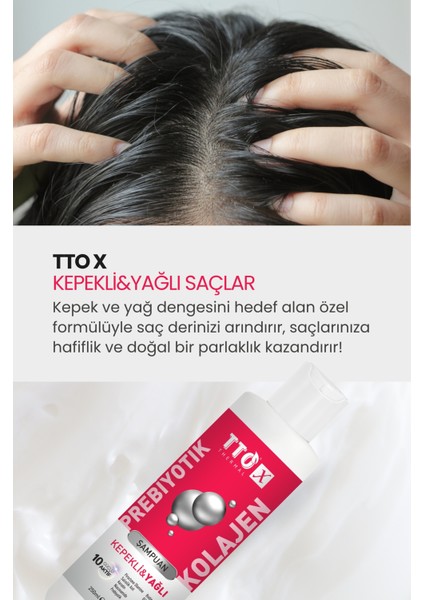 -X Prebiyotik & Kolajen Kepekli ve Yağlı Saçlar Şampuan 250ML