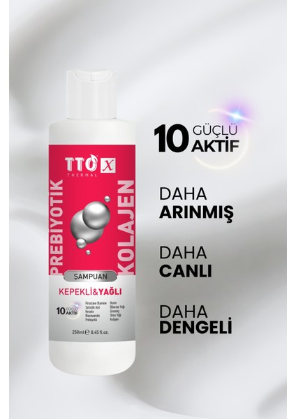 -X Prebiyotik & Kolajen Kepekli ve Yağlı Saçlar Şampuan 250ML