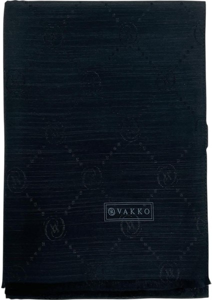 Pamuk Ipek Şal - Monogram - Koyu Lacivert