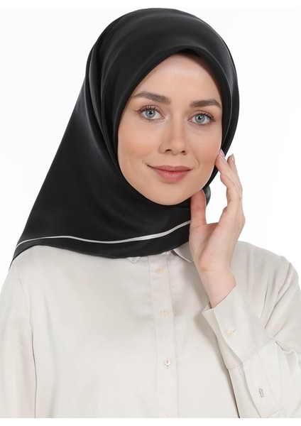 Twill Ipek Eşarp Siyah