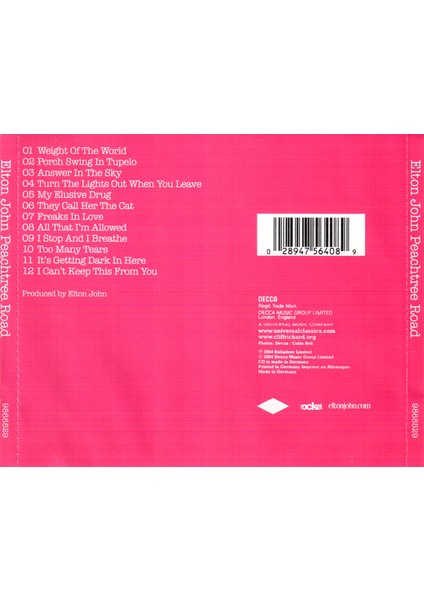 Dikkat CD Elton John – Peachtree Road fiyatları