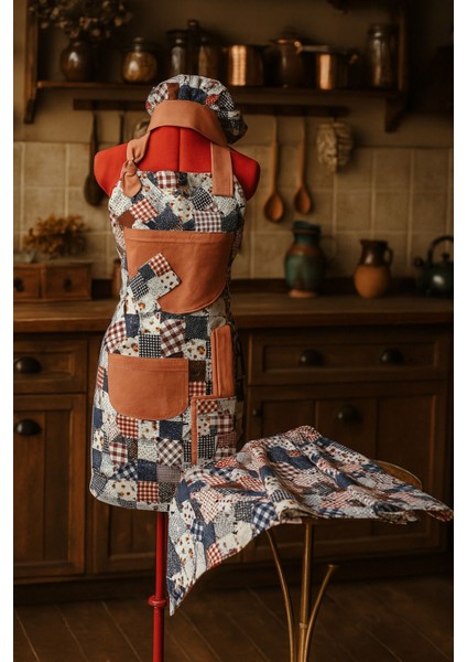 BY GG DESİGN Mutfak Önlük & Eldiven & Sapka & Ranır Set