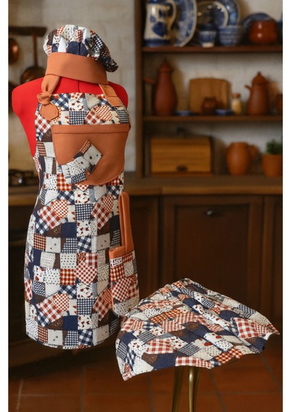 BY GG DESİGN Mutfak Önlük & Eldiven & Sapka & Ranır Set