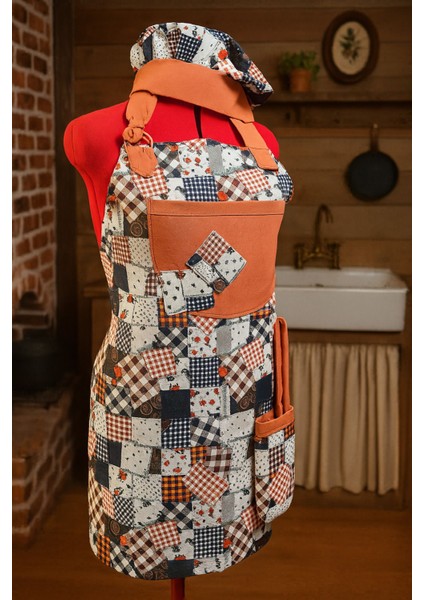 BY GG DESİGN Mutfak Önlük & Eldiven & Sapka & Ranır Set