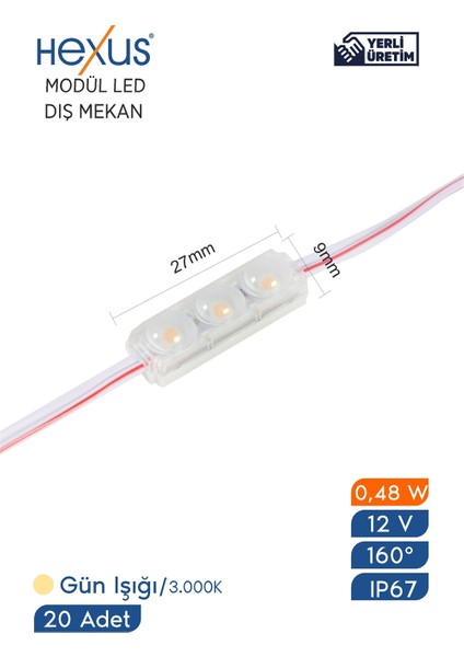 20 Adet 2835 Mini Modül LED