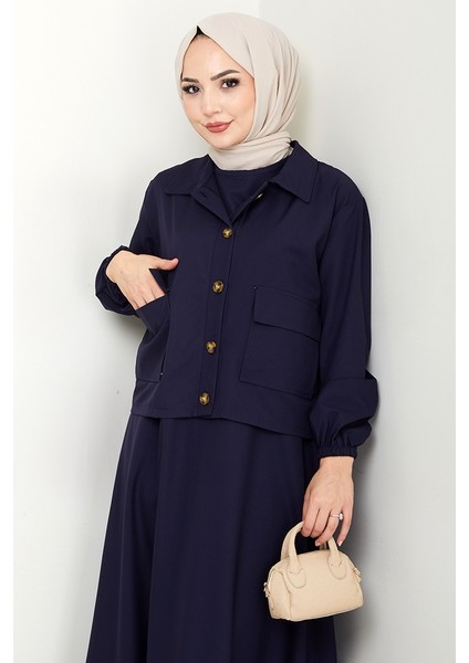 Faylin Ceket Elbise Ikili Takım 1565 - Lacivert fırsatları