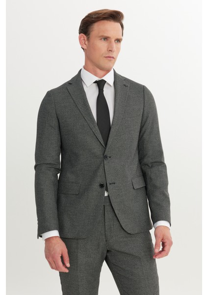 Slim Fit Dar Kesim Mono Yaka Çift Pantolonlu Takım Elbise