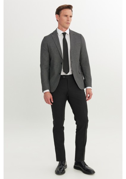 Slim Fit Dar Kesim Mono Yaka Çift Pantolonlu Takım Elbise