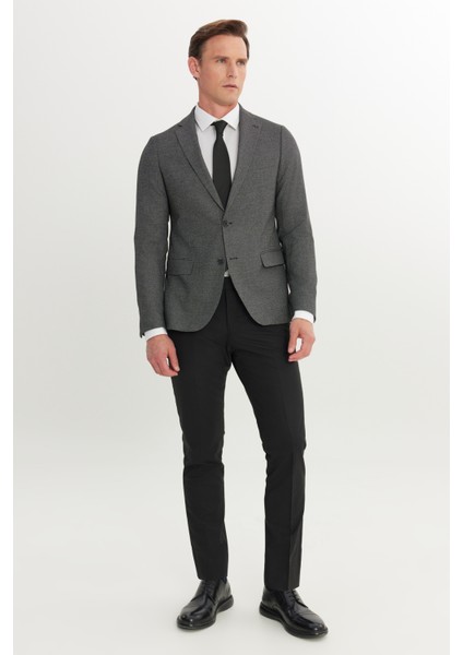 Slim Fit Dar Kesim Mono Yaka Çift Pantolonlu Takım Elbise