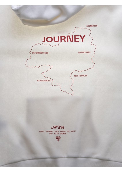 Journey, Ekru Oversize Kapüşonlu Sweatshirt