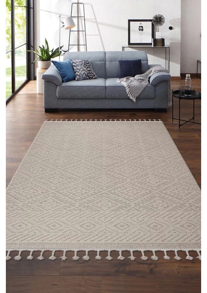 Otantik Modern Salon ve Oturma Odası Halısı - Krem Bej