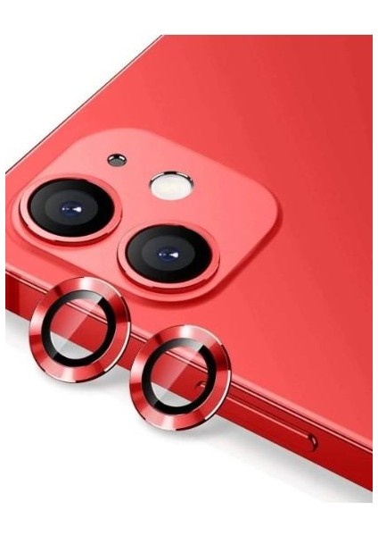 Iphone 11/12/12 Mini Uyumlu Kamera Koruyucu Lens Mercek Metal Çerçeveli 2li Set