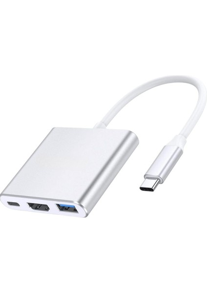 Usb-C Hub Çoklayıcı Usb-A Usb-C HDMI Girişli Metal Gövdeli Adaptör Dönüştürücü