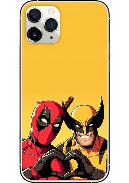 Deadpool ve Wolverine Desenli iPhone 13 Pro Kılıfı