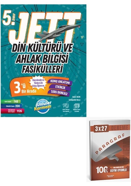 Ünlüller 2026 5 Sınıf Jett Din Kültürü ve Ahlak Bilgisi Fasikülleri+Anla Kazan Paragraf