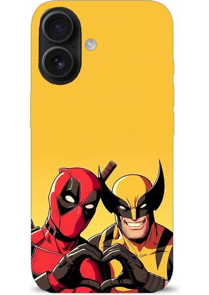 Deadpool ve Wolverine Desenli iPhone 16 Plus Kılıfı