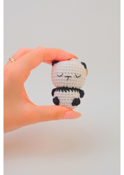 Amigurumi Anahtarlık El Yapımı Panda Anahtarlık Panda Figürlü Anahtarlık Doğal Anahtarlık