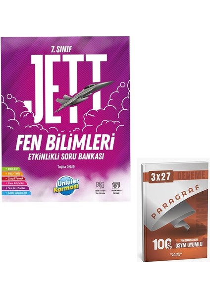 Ünlüller 2026 7.sınıf Jett Etkinlikli Fen Bilimleri Soru Bankası+Anla Kazan Paragraf
