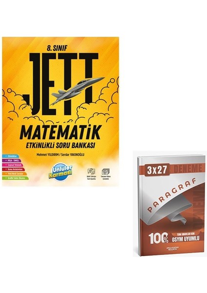 Ünlüller 2026 8.sınıf Jett Etinlikli Matematik Soru Bankası+Anla Kazan Paragraf