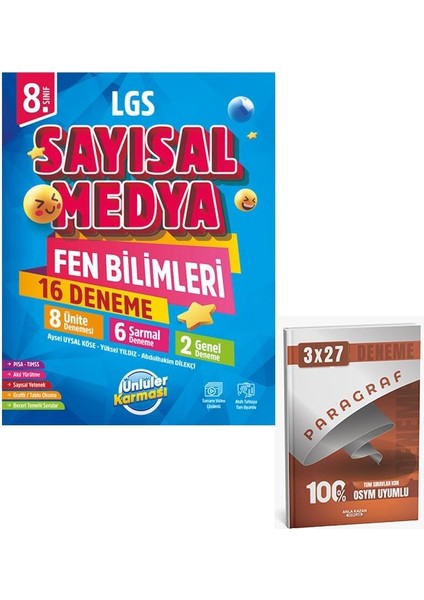 Ünlüller 2026 8. Sınıf Sayısal Medya Fen Bilimleri 16 Deneme+Anla Kazan Paragraf