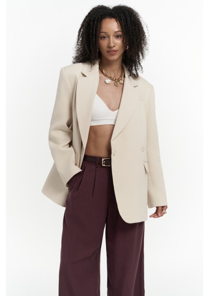 Solara Arkası Düğmeli Naturel Blazer fiyatları