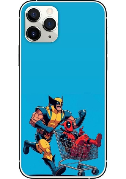 Deadpool ve Wolverine Desenli iPhone 14 Pro Max Kılıfı
