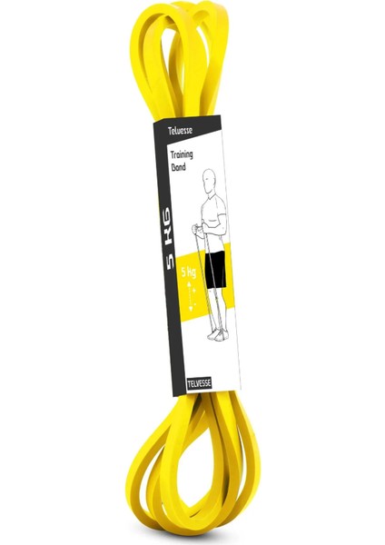 5 kg Sarı Direnç Bandı – Kas Geliştirme Pilates Lastiği Hafif Sert Fitness Egzersiz Bandı