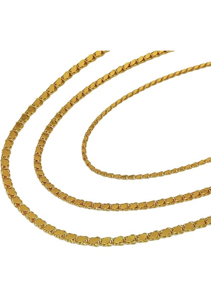 Agakulche Aynalı 2,85 mm Altın Zincir