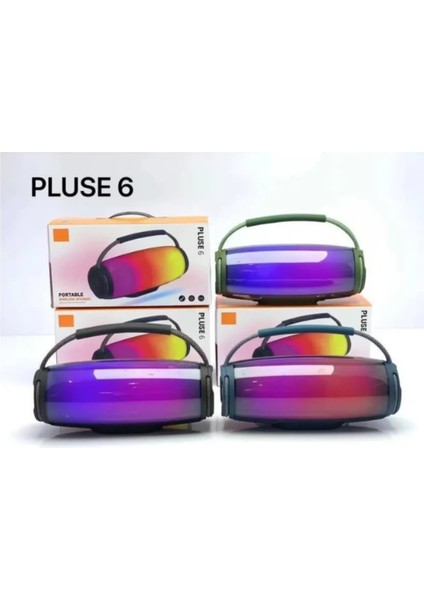 Taşinabilir Kablosuz Bluetooth Hoparlör Pluse 6 (Mavi)