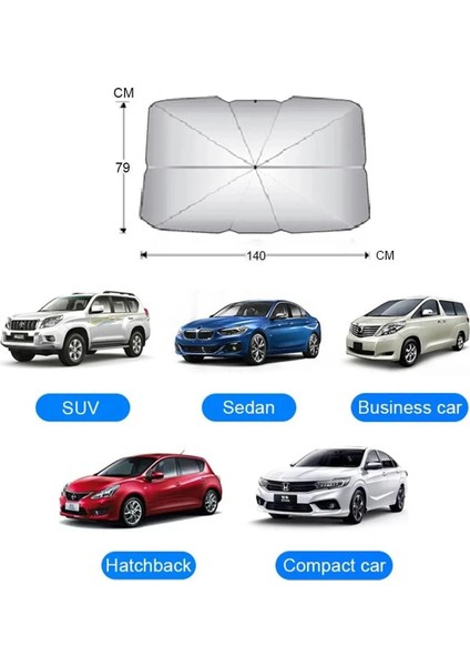 Tüm Araçlara Uyumlu Araba Güneş Gölge Koruyucu Şemsiye Oto Ön Cam Güneşlik indirimleri