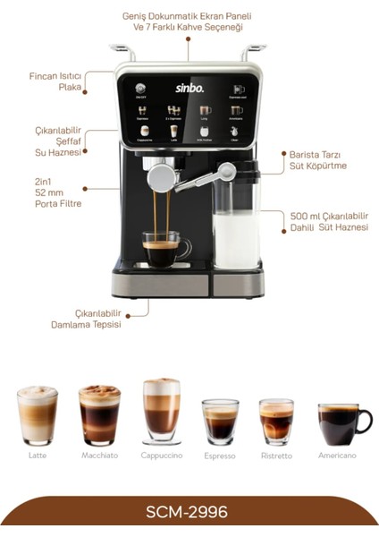 SCM-2996 Espresso Kahve Makinası
