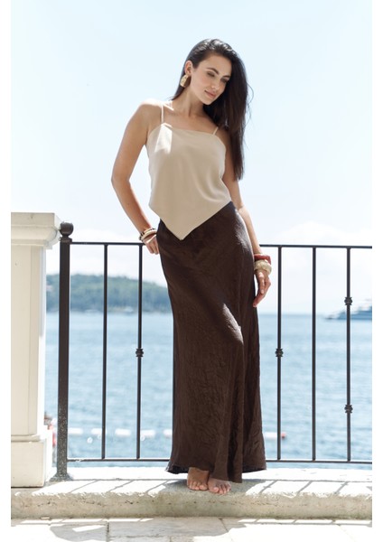 Alytih Üçgen Detay Bej Crop modelleri