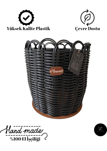 30CM Siyah Renk Premium Saksı Kılıfı