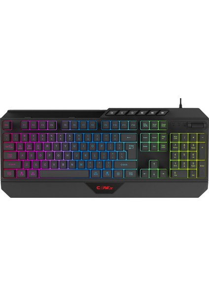 Nexus K1 RGB Full Membran 104 Tuşlu Ekstra Multimedya / Rollover Ses Kontrol Mekanizmalı & Claw's Reflex Örgü Kablolu Gaming Klavye (11 Farklı RGB Efektli)