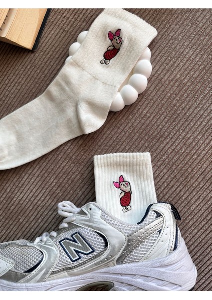 Tekli Piglet Nakışlı Yazlık Kışlık Casual Soket Tenis Çorap modelleri