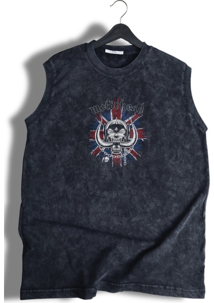 Unisex Rock Band Motörhead Sırt Baskılı Yıkamalı Bisiklet Yaka Kolsuz Retro Tişört fiyatları