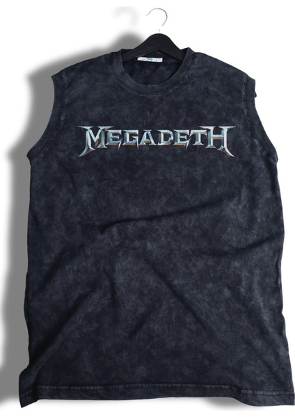 Unisex Megadeth Sırt Baskılı Yıkamalı Kolsuz Vintage Tişört fiyatları