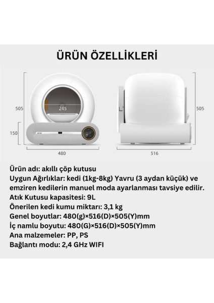 Akıllı Otomatik Kedi Tuvaleti
