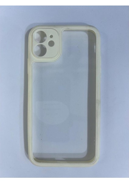 Iphone 11 Beyaz Şeffaf Kamera Koruyuculu Silikon Kılıf