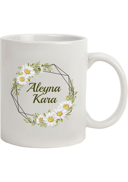 Kişiye Özel Papatya Çerçeveli Seramik Kupa Bardak fiyatları