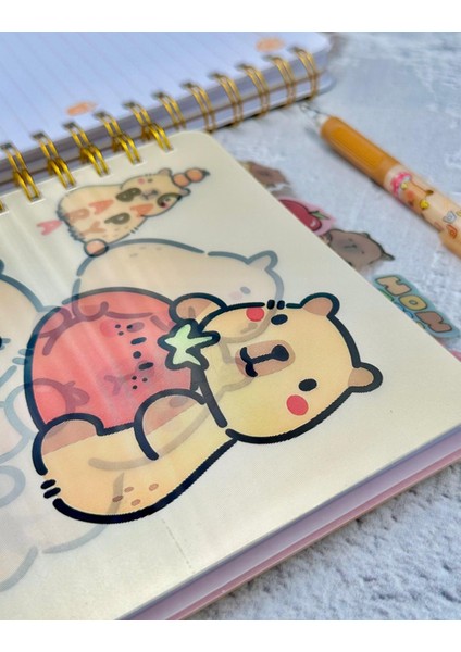 Capybara Kapibara A5 Ayraçlı Hologram Kapak Spiralli Defter 120 Yaprak Çizgili indirimleri