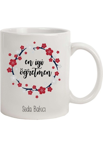 Kişiye Özel Kupa Bardak - En Iyi Öğretmen Çiçekli fiyatları
