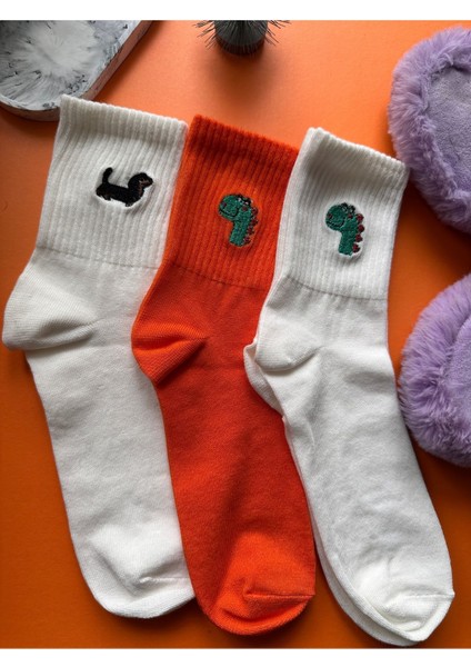 Sevimli Premium Hayvan Nakışlı Unisex Yazlık Kışlık Soket Çorap Seti